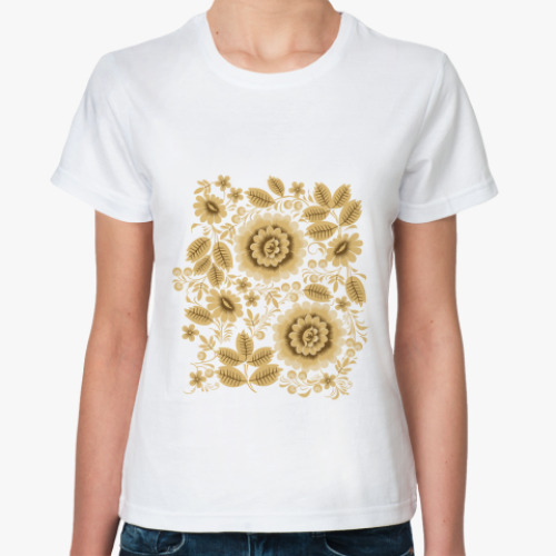 Классическая футболка с принтом Русский народный узор