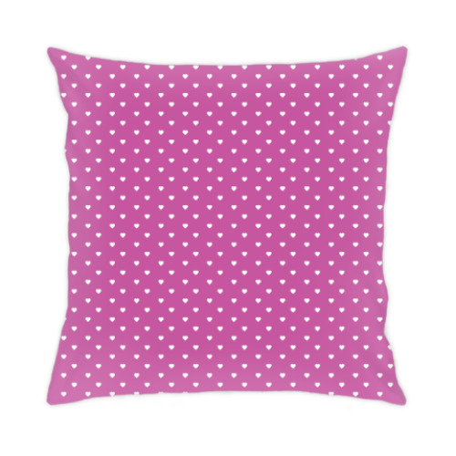 Подушка с принтом Сердечки