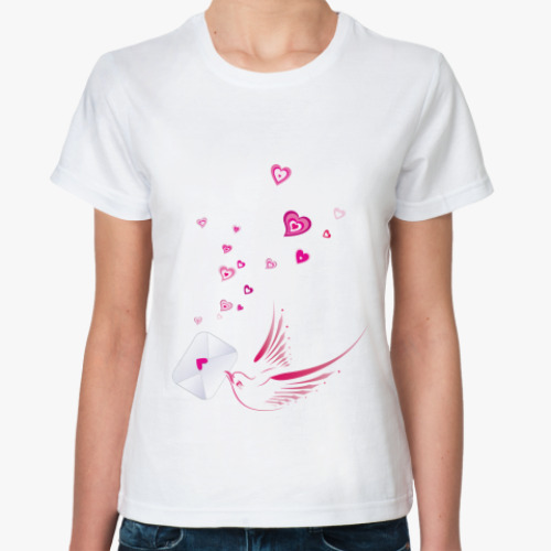 Классическая футболка с принтом ГОЛУБЬ