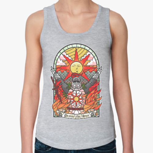Женская майка с принтом Dark Souls Praise the sun