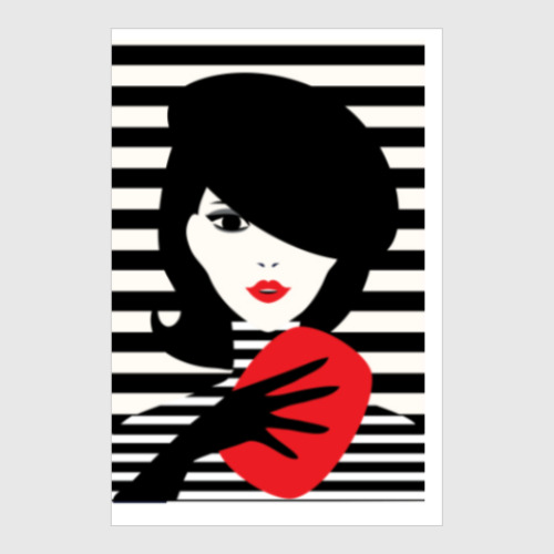 Постер Француженка, фэшн иллюстрация