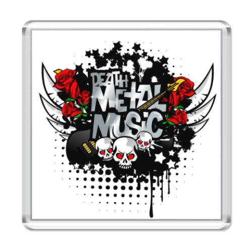Магнит с принтом death metal