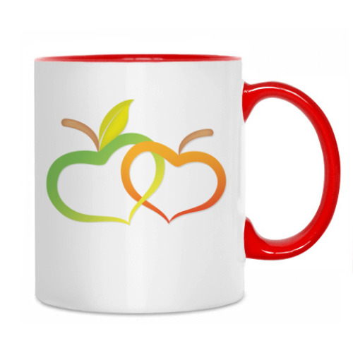 Кружка с принтом Сердца