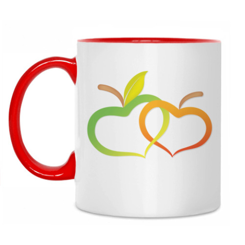 Кружка с принтом Сердца