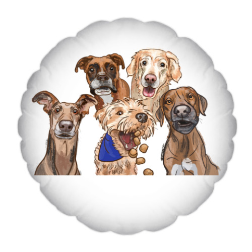 Подушка с принтом Пёс