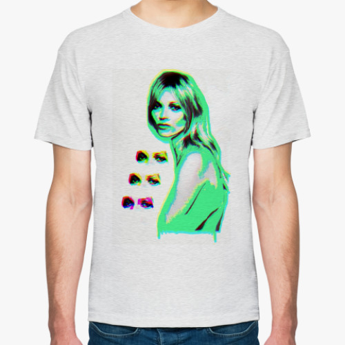 Футболка с принтом Kate Moss (neon menthol)