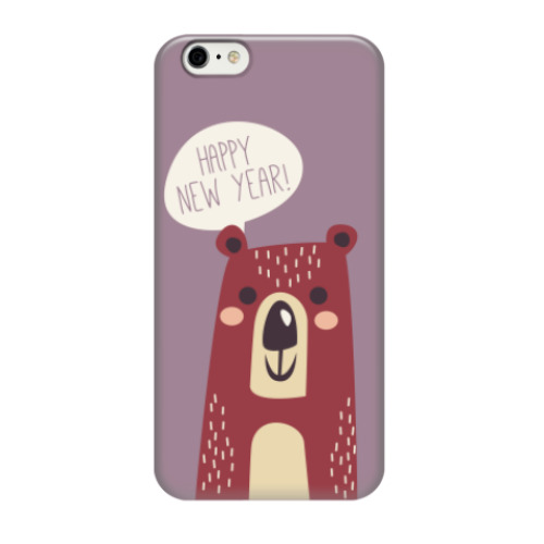 Чехол для iPhone 6/6s Новогодний медведь
