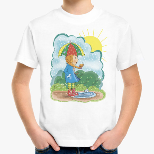 Детская футболка Девочка с зонтиком