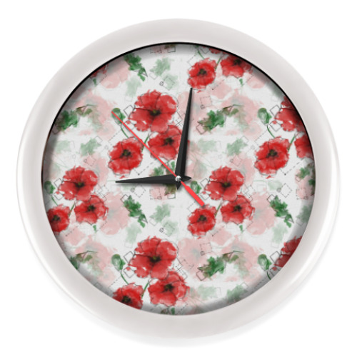 Настенные часы с принтом Маки