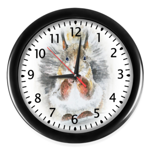 Настенные часы с принтом Белочка