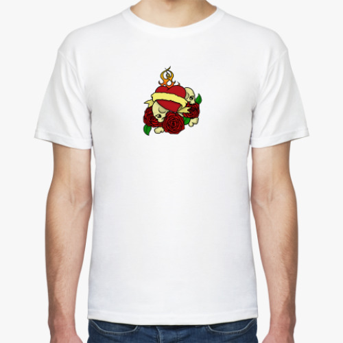 Футболка с принтом Сердце и черепа