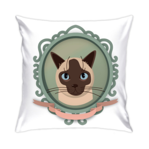 Подушка с принтом Сиамчик