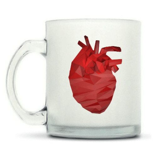 Кружка матовая Сердце 3D