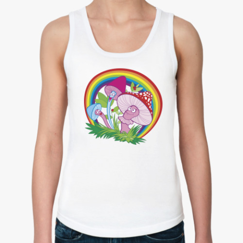 Женская майка с принтом Веселые грибочки