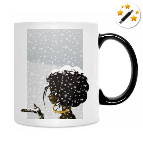 Кружка-хамелеон с принтом  'BlackWhite'