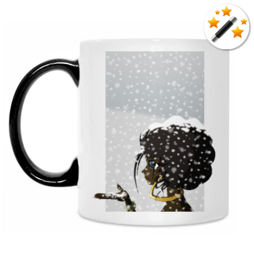 Кружка-хамелеон с принтом  'BlackWhite'