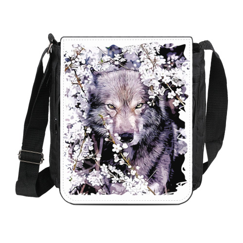 Сумка на плечо (мини-планшет) с принтом Волк. Подарок для подростков