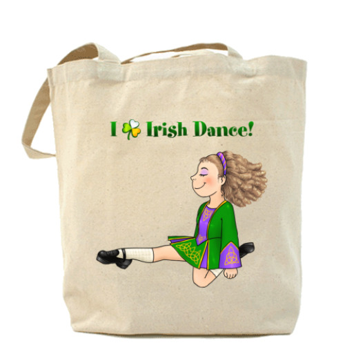 Сумка шоппер с принтом I love Irish dance