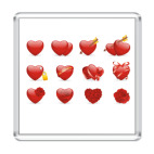Магнит 6.5 x 6.5 см Сердечки