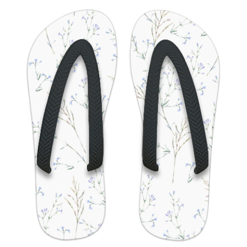 Шлепанцы (сланцы) с принтом Полевые цветы