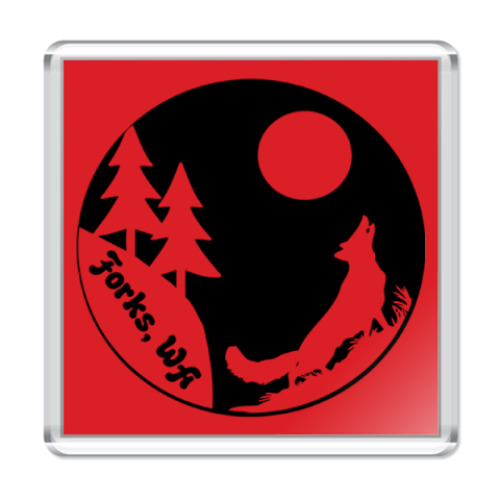 Магнит с принтом Forks,WA