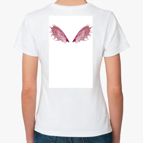 Классическая футболка с принтом 'Стрекоза'