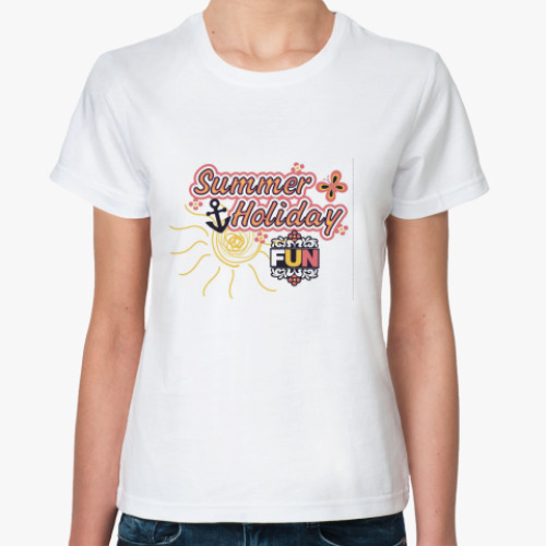 Классическая футболка с принтом  футболка