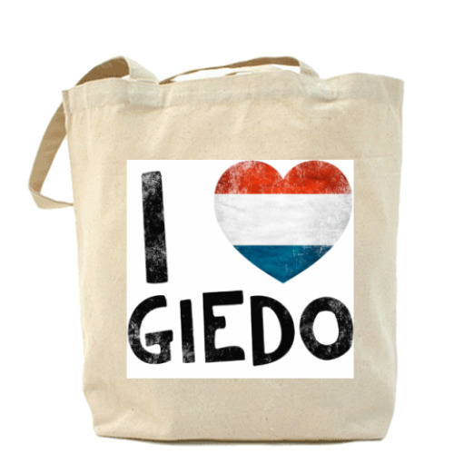 Сумка шоппер с принтом I LOVE GIEDO
