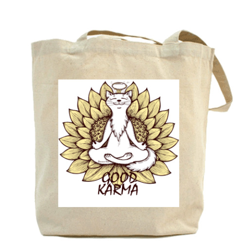 Сумка шоппер с принтом   'Хорошая карма'