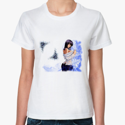 Классическая футболка с принтом Женская футболка, белая