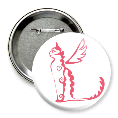 Значок 75мм с принтом 'kitty'