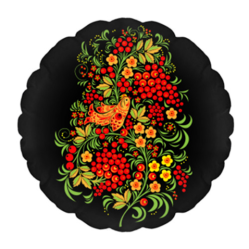 Подушка с принтом Русская роспись хохлома