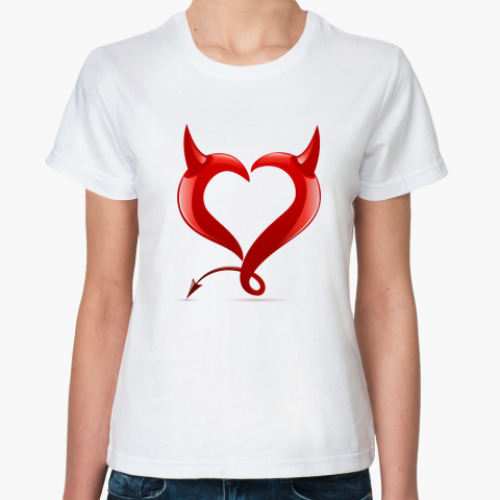 Классическая футболка с принтом  Сердечко
