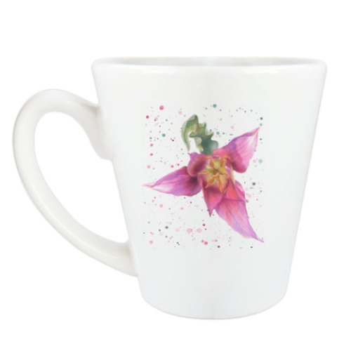 Чашка Латте с принтом Яркие тюльпаны