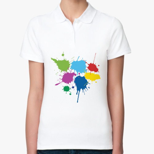 Женская рубашка поло (печать) Кляксы