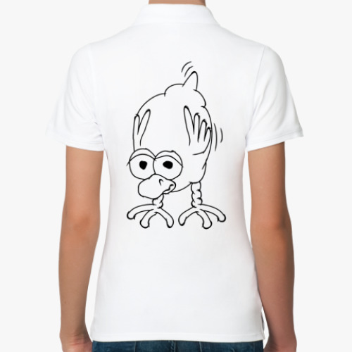 Женская рубашка поло (печать) Ворона