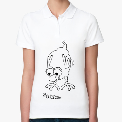 Женская рубашка поло (печать) Ворона