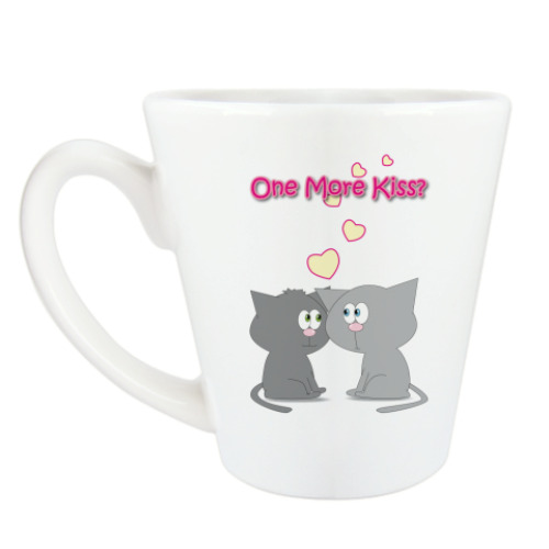 Чашка Латте с принтом Kiss