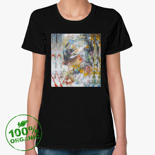 Женская футболка из органик-хлопка Абстракция в стиле Хоррор