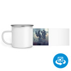 Кружка металлическая белая (круговая запечатка)