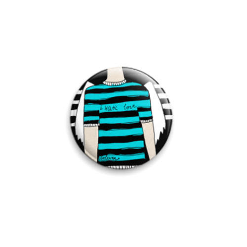 Значок 25мм с принтом полосатый ангел