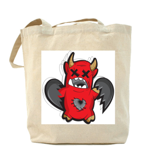 Сумка шоппер с принтом Монстрик