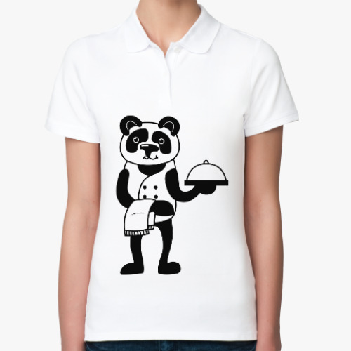 Женская рубашка поло Панда официант