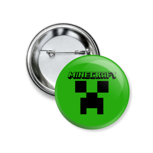 Значок 37мм с принтом Minecraft