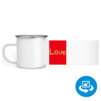 Кружка металлическая белая (круговая запечатка)