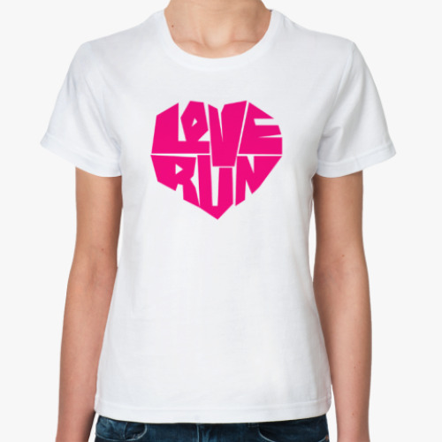 Классическая футболка Love run (pink)