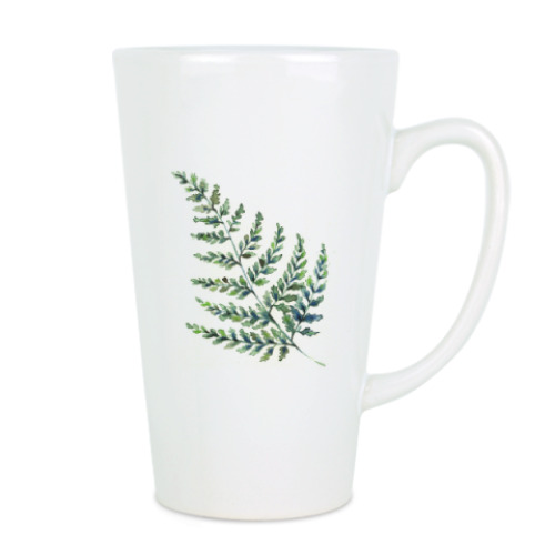 Чашка Латте с принтом Папоротник