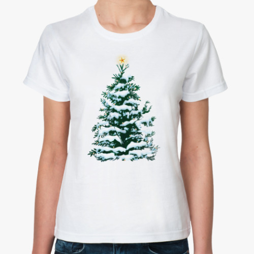 Классическая футболка с принтом Я-елка