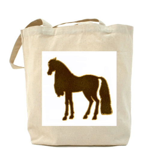 Сумка шоппер с принтом Темная лошадка