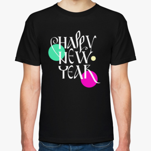 Футболка с принтом Happy New Year
